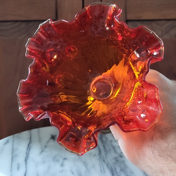 Fenton Amberina Compote - Picture 7 of 17
